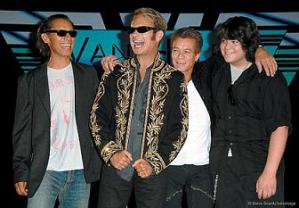 Van Halen at a press conference before their 2007 tour.
